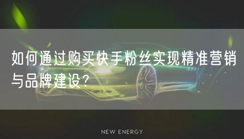 如何通过购买快手粉丝实现精准营销与品牌建设?