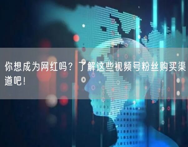 你想成为网红吗?了解这些视频号粉丝购买渠道吧!