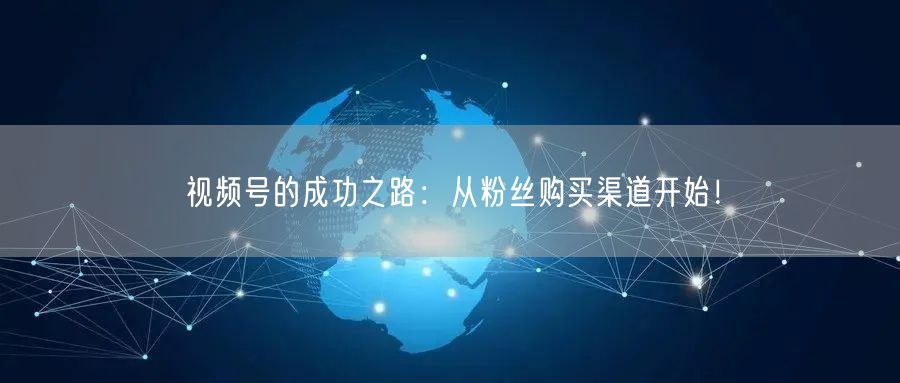 视频号的成功之路:从粉丝购买渠道开始!