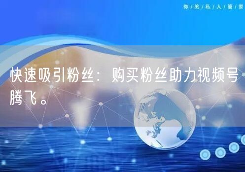 快速吸引粉丝:购买粉丝助力视频号腾飞。