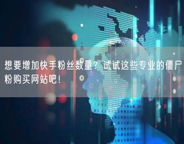 想要增加快手粉丝数量?试试这些专业的僵尸粉购买网站吧!