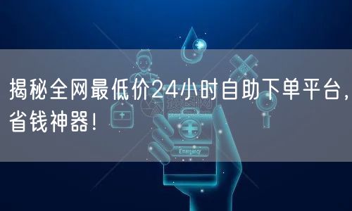 揭秘全网最低价24小时自助下单平台，省钱神器！