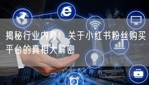 揭秘行业内幕!关于小红书粉丝购买平台的真相大解密