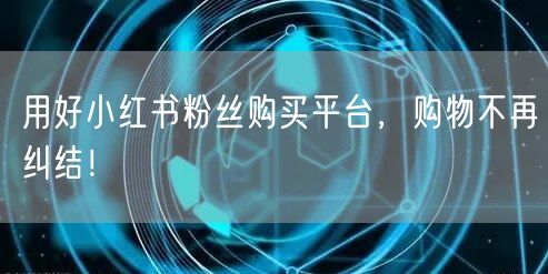 用好小红书粉丝购买平台,购物不再纠结!
